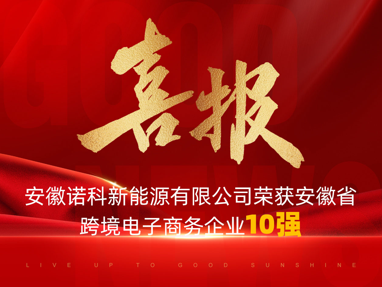 【喜报】安徽诺科新能源有限公司荣获安徽省“跨境电子商务企业10强”